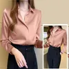 Blouzen voor dames shirts zijden shirts vrouwen wit shirt vrouwen lange mouw shirts blouse satijn zijden blouse dames tops modewoman kleding 230306