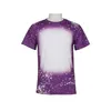 Wholesale Sublimation Bleached Shirts Heat Transfer Blank Bleach Shirt Bleached Polyester TShirts US Men Women Party