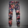 Męskie spodnie moda letnia wiosna jesień mężczyzn kwiatowe joggery męskie suwaki letnie spodnie dresowe spodnie lniane spodnie mężczyźni spoda 230303