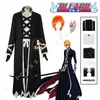 Anime kostümleri anime çamaşır suyu kurosaki ichigo cosplay compousear kan savaşı peruk siyah shinigami kıyafetli üniforma cadılar bayramı erkekler set z0301