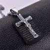 Pendentif Colliers Croix Pendentifs Bijoux Chrétiens Bible Lords Prière Tags Noir Couleur En Acier Inoxydable Cadeau De Noël Pour Hommes