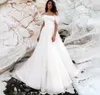 Strapless Princess A-Line Wedding Dress Off The Shoulder Court Train Organza Bridal Gown Summer Beach 2023 Vestidos De Noiva