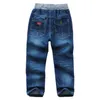 Jeans barn pojkar jeans elastiska midja modemärke design barn casual denim byxor för tonåring pojke 2-14 år bär FM034 230306