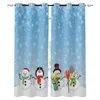 Curtain Christmas Tree Snowman Snowflake Luxury European Curtains For Living Room Festival Window Bedroom Drapes Panels