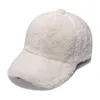 قبعات الكرة البني الأبيض Lambswool Cap for Women Wool Teddy Baseball Caps Warm بالإضافة