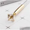 Ballpoint Pens Pen Gift Durable Big Diamond Metal Crystal Creative School Office Stationery Writing Supplies Drop Delivery Business Dhztx