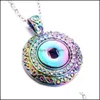 Pendant Necklaces Vintage Snap Button Jewelry Dazzle Color Plating Fit 18Mm Snaps Buttons Necklace For Women Men Noosa N130 Drop Del Dhfbx