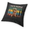 Federa per cuscini I Hate People - Orso che beve birra Regali divertenti Copridivano decorativo per divano S / Decorativo