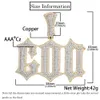 Mężczyźni kobiety moda złota srebrna z cyrkonu sześcienna nazwa niestandardowa Crown Letters Wisiant Naszyjnik biżuteria z łańcuchem liny 24 mm 24 cali