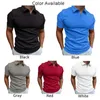 Heren t shirts voor mannen zomer s-2xl casual revers t-shirt nek polyester v kwaliteit regelmatige 2023 mode