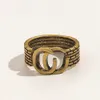 Gioielli di lusso firmati piccolo semplice anello aperto versatile in ottone dorato antico personalizzato