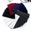 Skirts College Skirt Solid Color Pleated Summer Women High Waist Wine Red Short A-line Dance Kawaii