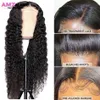 Sentetik peruklar 13x4 Hint derin kıvırcık dantel ön peruk insan saç perukları kadınlar için derin dalga 4x4 kapanma peruk parlak şeffaf dantel frontal peruklar w0306