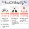 Massageador de rosto Anlan EMS Roller Electric / Massagers Máquina de beleza Microcorrente Máquina de beleza Double Chin Massage Tool 230303