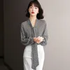 Women's Blouses Chiffon Bow Neck Women Blouse Summer Design 2023 Long-Sleeved Elegant Office Lady Outwear Coats Top Quality