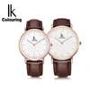 Relojes de pulsera para colorear, relojes minimalistas ultrafinos para hombre, correa de cuero genuino, reloj de cuarzo informal a la moda para hombre de negocios