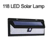 118 LED Solar Wall Lights Powered Motion Sensor Wall Security Light Lamp Garden Outdoor Garden Decoration Wall Streets usastar