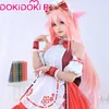 الأزياء الأنيمي presale yae miko cosplay لعبة genshin تأثير cosplay تعال dokidokir خادمة موحد لطيف genshin تأثير yae miko maid come z0301