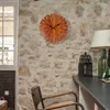 Horloges murales horloge numérique romaine Simple circulaire rétro forme de moulin Design moderne de décoration familiale pendentif en bois