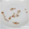 Outros 100pcs de aço inoxidável placar de água de ouro anéis de salto de ouro dividido para jóias que produzem achados de colar de bricolage Acessórios de artesanato940 t2 d dhlvg