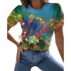 Women's T Shirts Plus Size 3D Gradient Print Women T-Shirt Short Sleeve Summer Casual Tops Street Sport Loose Tee Lady O-Neck Tie-dye Top