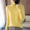 Women's Sweaters 100% Pure Wool Cashmere Sweater Fall/Winter Pile Collar Pullover Korean Fashion Casual Knitted Tops Women Jacket Long Sleeve 230306