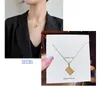 18K Necklaces strings titanium steel necklace women's versatile niche design Fashion Pendant temperament strands non fading 74-187