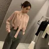 Blouses feminina Chique Coreia Moda Roupos 2023 Design Mulheres Japão estilo garotas Office Lady Work V Camisetas de pescoço elegantes tops sexy de malha sexy