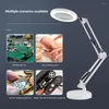 Table Lamps USB LED Reading Light Magnifying Glass Bedside Clamp 3-color 10-speed Long Arm Indoor Dimming For Electronics Repair