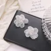 Fashion Trend White Acrylic Flower Drop Earrings Female Acrylic Alloy Tassel Chain Pendant Earring