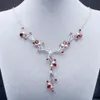 Chokers Gem S Ballet 8 08CT Natural Red Garnet Bridal Necklace For Women 925 Sterling Silver Gemstone Wedding Jewelry 230306