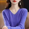 Women's Sweaters Sweater Women Autumn Winter Women Sweaters Fashion V-neck Cashmere Sweater Women Knitted Sweater Pullover Tops 230306