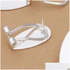 Other Taidian Sier Fingernail Earring Post For Native Women Beadswork Jewelry Finding Making 50 Pieces/Lot 328 Q2 Drop Delivery Find Dhqqk