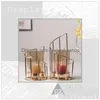 Candles Golden Iron Holder European Geometric Candlestick Romantic Crystal Candle Cup Home Table Decoration T200624 Drop Delivery Gar Otqa9