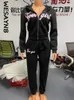 Damen Zweiteilige Hose Lässige graue Outfits Sweatsuit s 2 Set Trainingsanzüge für Langarm-Reißverschluss-Top Jogginghosen-Sets 230306