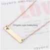 Colares pendentes Love Colar Colar mais novo Moda Gold Solid Blank Bar Aço inoxidável para comprador próprio Jóias de joias DIY Drop D Dhpv9