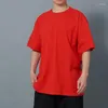 Erkek Tişörtleri 2023 İlkbahar ve Yaz Kadın T-Shirt Gevşek Düz Renkli Erkek Kadınlar Omuz Kısa Kollu S-XL Damla