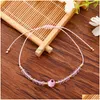 Chain Evil Nazar Eye Bracelet Handmade Rope Stainless Steel Bead Crystal Bracelets For Women Valentines Day Gift Emo Jewelry Drop Del Dhcyj