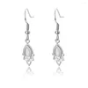 Boucles d'oreilles mignonnes opale en forme de lotus doré pour femmes pendentif en or boucle d'oreille demoiselle d'honneur demoiselles d'honneur cadeaux de bijoux de mariage de Noël 2023