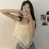 Women's Tanks Spring Design Sense Niche Lace Camisole Women's Inner Slim Bottom Cropped Top Women Tank