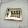 LIGH GLISS Zostań cały dzień Sparkle Night Liquid Lipstick i brokatowy płaszcz górny 6pcs/zestaw Drop dostarczenie Zdrowie Makijaż Usta DHJ9H