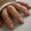 False Nails 24PCSネイルチップDIYバレリーナショートフランスの偽物のフルカバープレス