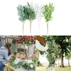 Decoratieve bloemen 1 Bunch Artificial Willow Bouquet Branche Silk Green Leaf Fake Plant Forest Bruiloft Verjaardagsfeestje achtergrond Prop Home