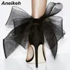 Sandals Aneikeh Women High Heels Summer Sandals Sexy Silk Club Bow Fashion Sandals Ankle Strap ELEGANT Wedding Party Lady Shoes 230306