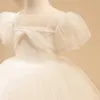 Mädchenkleider 2023, Prinzessin, weißes Kleid für Babys, Kinder, Blumenmädchen, Tüllkleider für Hochzeiten, Kinder, schlichte Vintage-Ballkleider für Partys