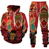 Survêtements pour hommes 3D Africain Imprimer Casual Hommes Pantalons Costumes Couple Tenues Vintage Hip Hop HoodiesPants MaleFemale Survêtement Ensemble 230303