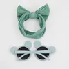 nastro di compleanno 2 pezzi / set Fascia per capelli e occhiali da sole Set per Baby UV Protect Hawaii Bambini Panda Occhiali da sole Ragazzi Ragazze Bowknot Set fascia in nylon