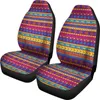 Bilstol täcker färgglada mexikanska sydvästliga stilmönster boho etni -paket med 2 universellt främre skyddsskydd