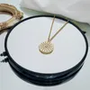 Collane con ciondolo Accessori per gioielli con collana di smalti in metallo con zirconi rotondi da donna di marca