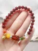 Strand The Natural Baltic Sea Pure Water Body Blood Pearl Bracelet Matched With Wild Animal Jasper South Red Gold Bell